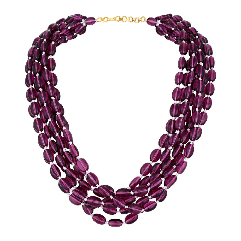 Fashionable Pendant Necklaces-Mahi Multistrand 7 Layers Purple Necklace Chain for Girls and Women (PS1101848GPur)