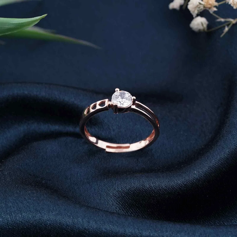 Emerald Engagement Rings-Rose Gold Solitaire Engagement Ring