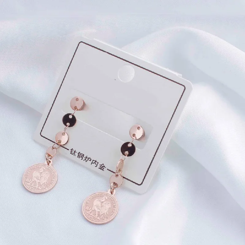 Stud Earrings for Women-Tarohi Jewels Rose Gold Plated Fancy Dangler Earrings