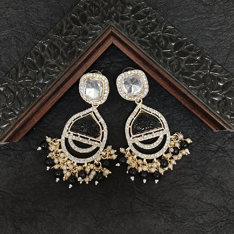 Bright Colored Earrings-Darshana Jewels Gold Plated Crystal Stone Dangler Earrings