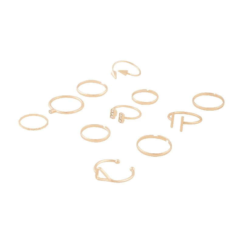 Birthstone Stackable Rings-Gold Fine Band Ring Pack