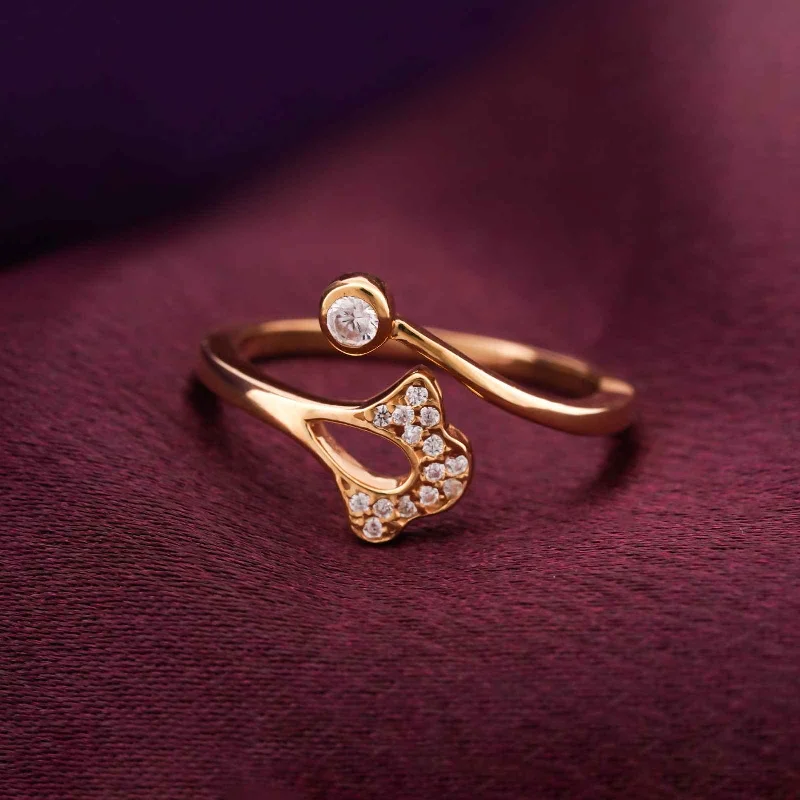 Elegant Rose Gold Rings-Golden Ever Glow Diamond Ring