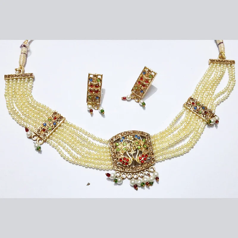 Multi-Layered Gold Necklaces-Martina Jewels Gold Plated Necklace Set