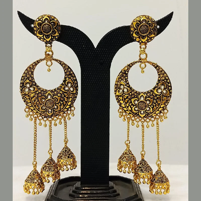 Sparkly Drop Earrings-Dariyalal Sales Gold Plated Jhumki Earrings