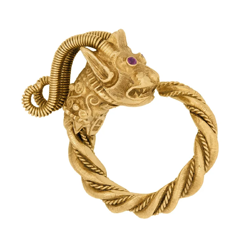 Large Statement Rings-LALAoUNIS Estate 18k Ruby Dragon Ring