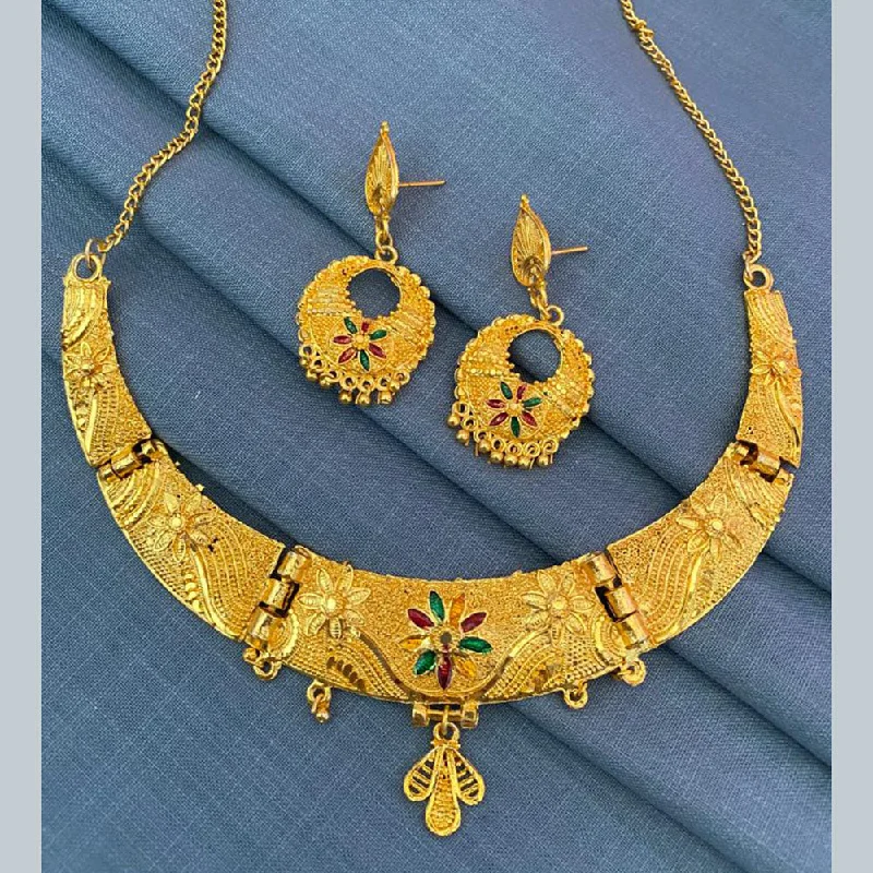 Bohemian Style Necklaces-Mahavir Gold Plated Necklace Set