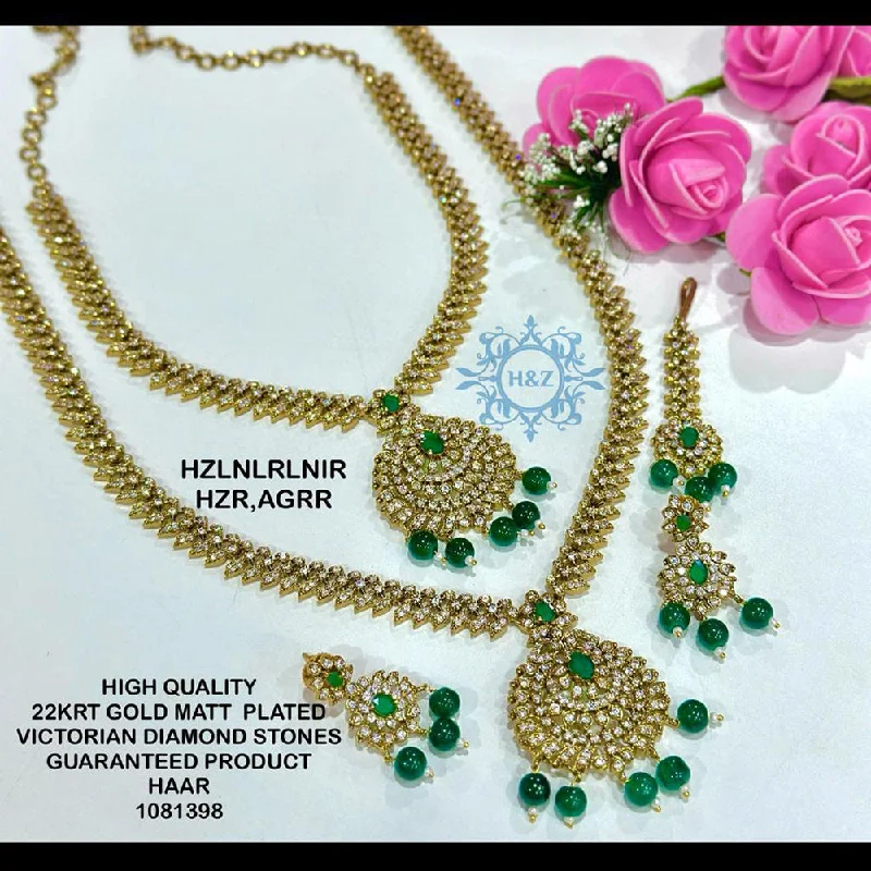 Bold Statement Chain Necklaces-Hanna & Zainy Gold Plated Double Necklace Set