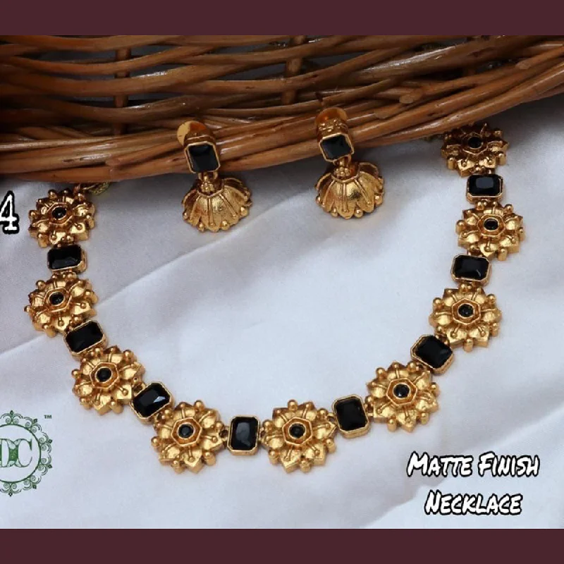 Unique Layered Necklaces-Diksha Collection Gold Plated Pota Stone Necklace Set