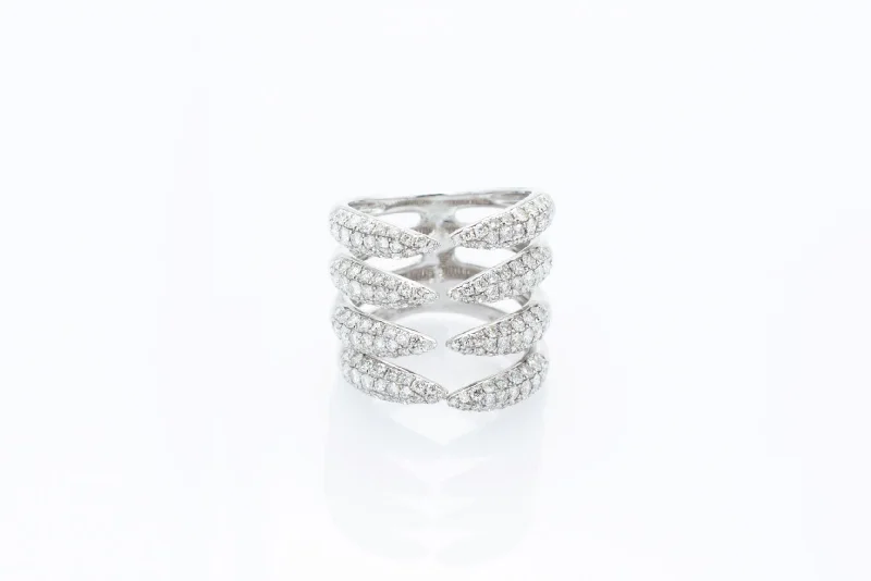 Yellow Diamond Rings-Diamond Ring Fashion Open Space Ring 2.00 ctw