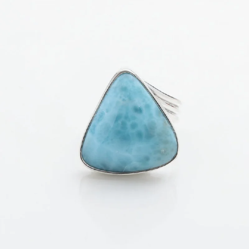 Large Statement Diamond Rings-Larimar Ring Daisy