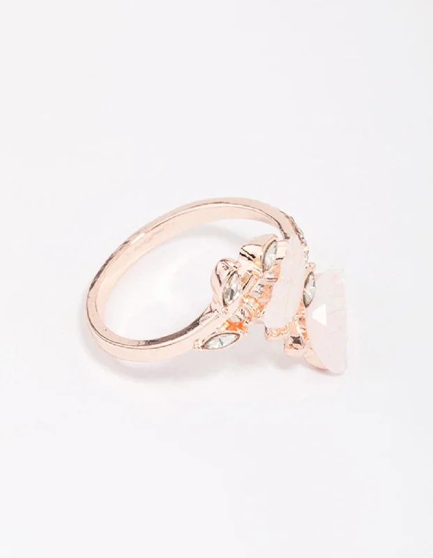 Elegant Sapphire Rings-Rose Gold Butterfly Wrap Ring