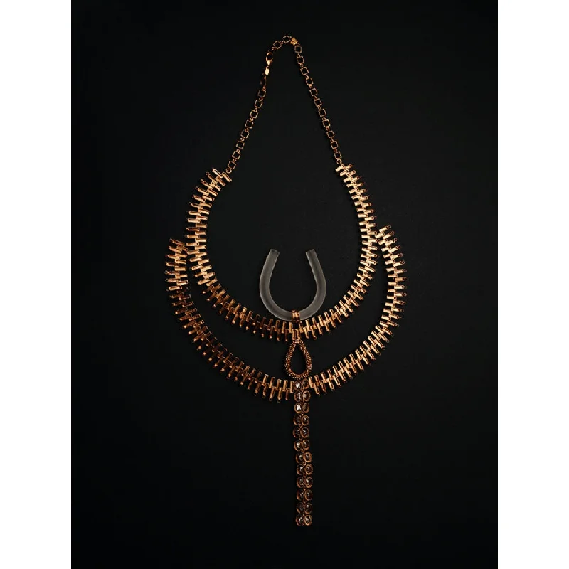 Geometric Necklaces for Women-Suhani Pittie Grand Deity Gold Plated Necklace