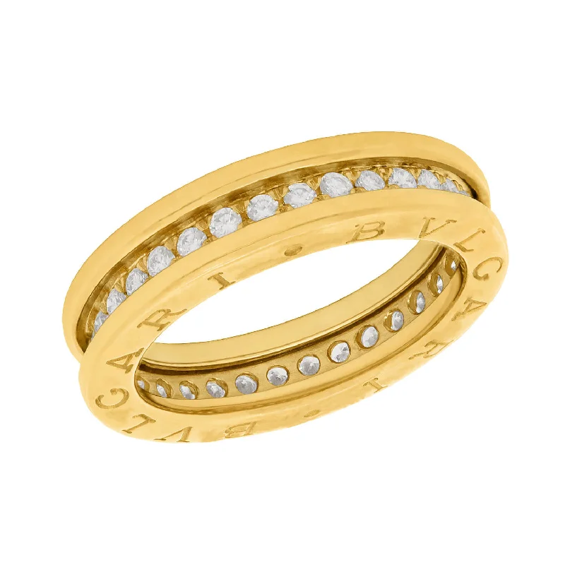 Trendy Stackable Rings-BULGARI Estate 18k Diamond Eternity Band