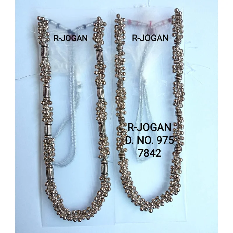 Gold-Plated Choker Necklaces-R Jogan Oxidised Plated Assorted Design Long Necklace