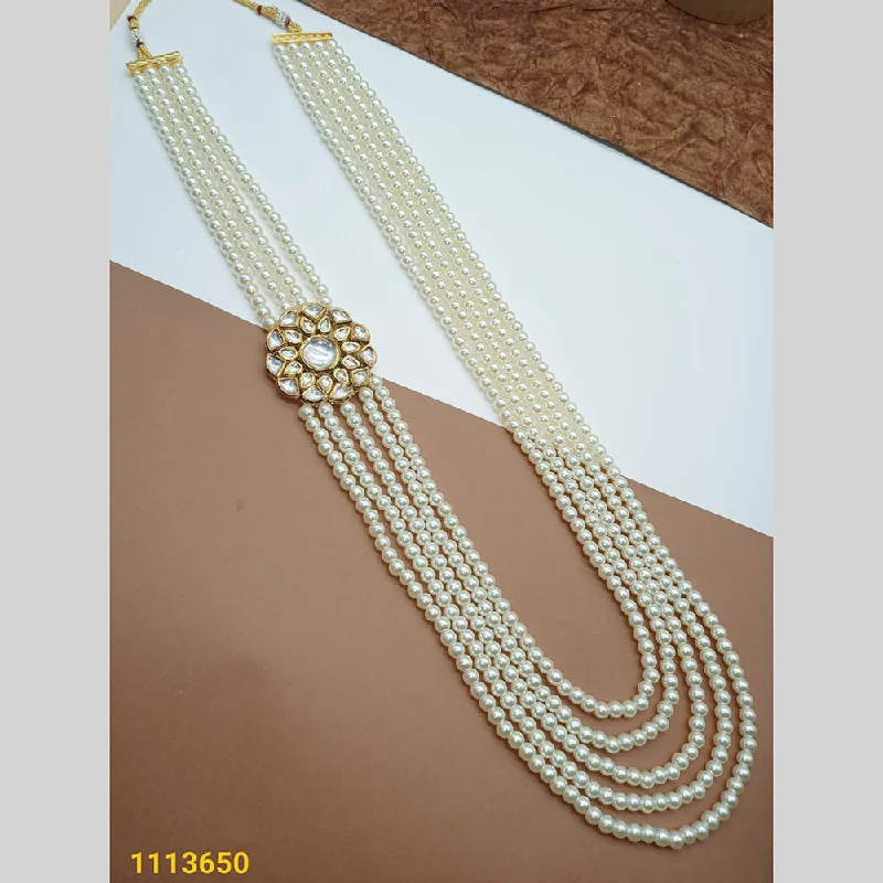 Modern Gold Necklaces-Padmawati Bangles Gold Plated Pearl Necklace