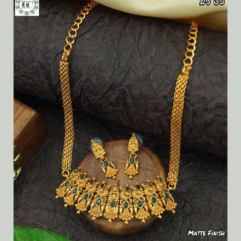 Simple Silver Necklaces-Diksha Collection Gold Plated Necklace Set