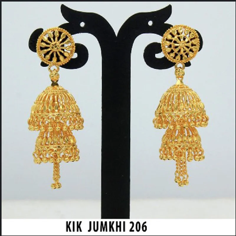 Organic Pearl Earrings-Darshana Jewels Gold Plated Jhumki Earrings