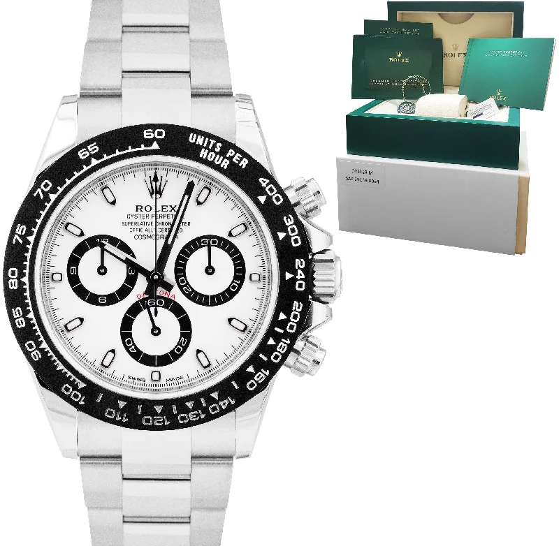 Personalized Watches for Couples-NEW OCT 2022 Rolex Daytona Cosmograph 40mm PANDA Stainless Watch 116500 LN FULL