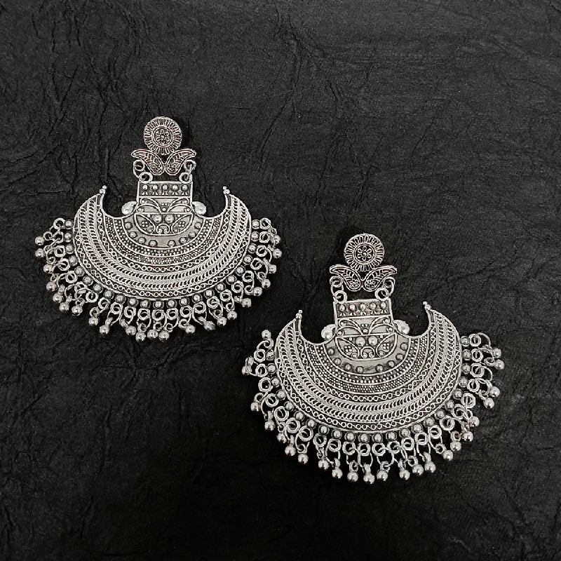 Sparkling Drop Earrings-Darshana Jewels Oxidised Plated Dangler Earrings