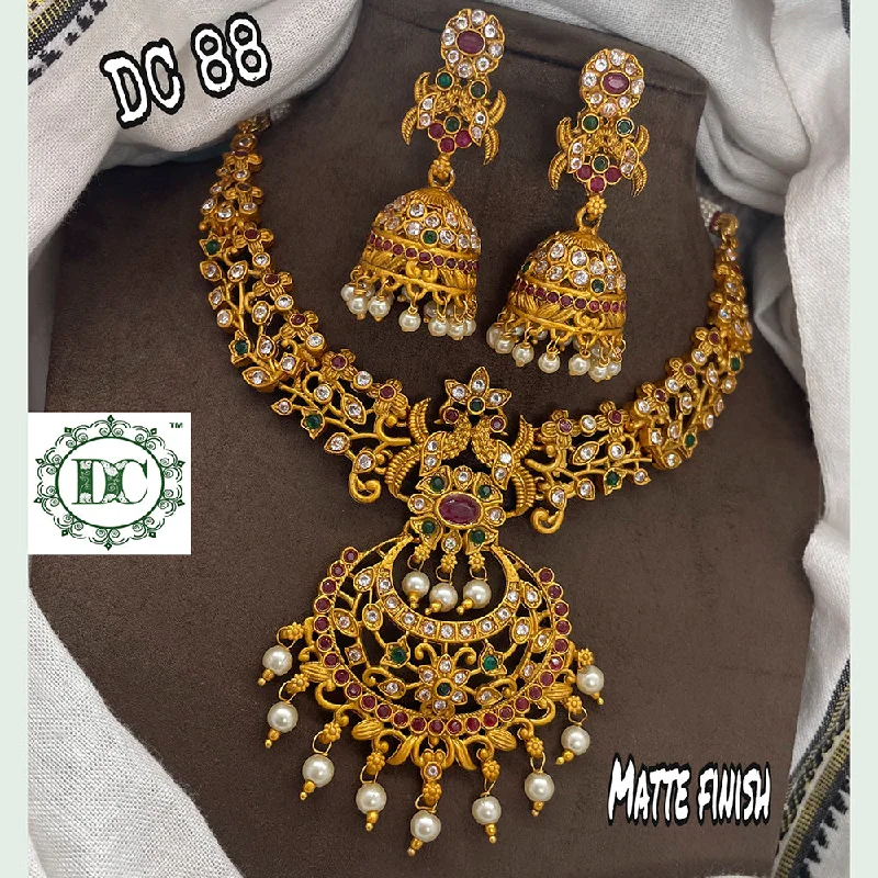 Elegant Layered Necklaces-Diksha Collection Gold Plated Necklace Set