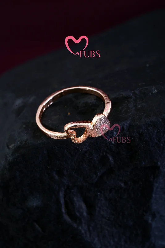 Fashion Rings for Women-Golden Love Duets Ring