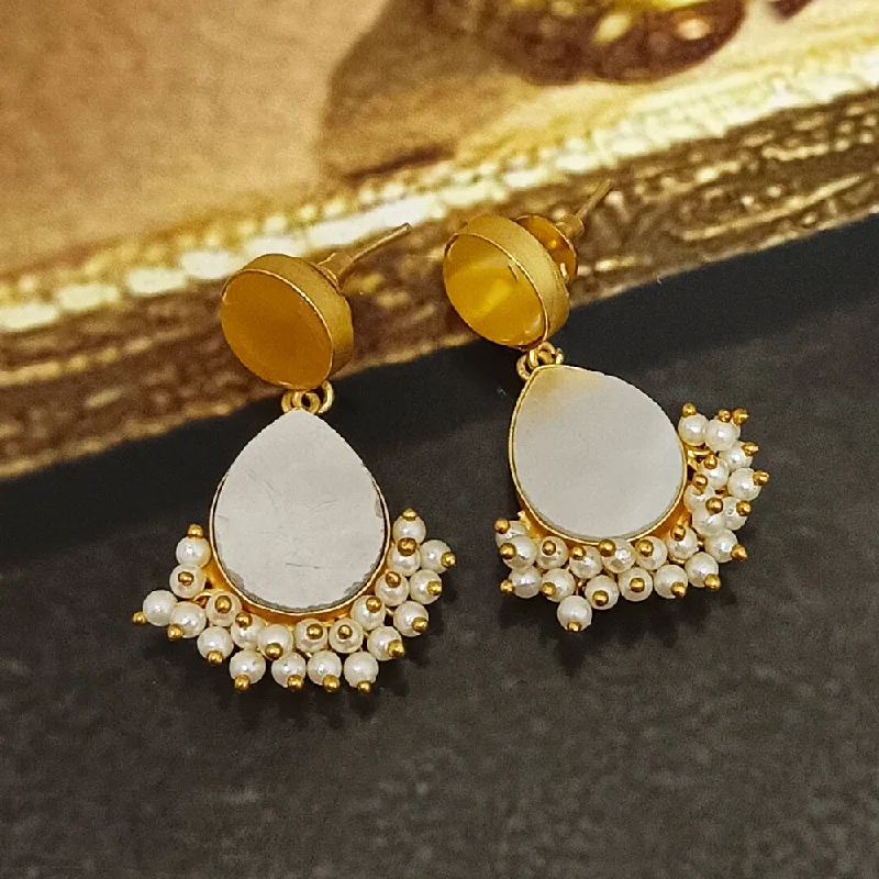 Silver Earring Cuffs-Darshana Jewels Gold Plated Crystal Dangler Earrings