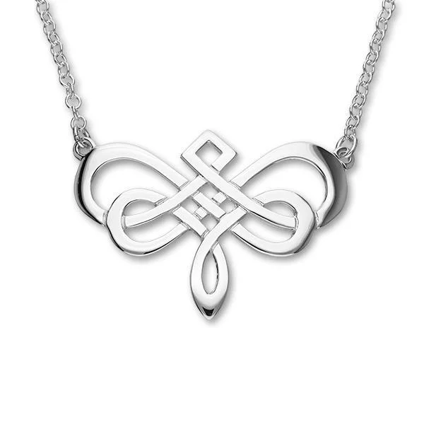 Birthstone Necklaces for Gifts-Classic Celtic Loop Torque Necklace in Silver