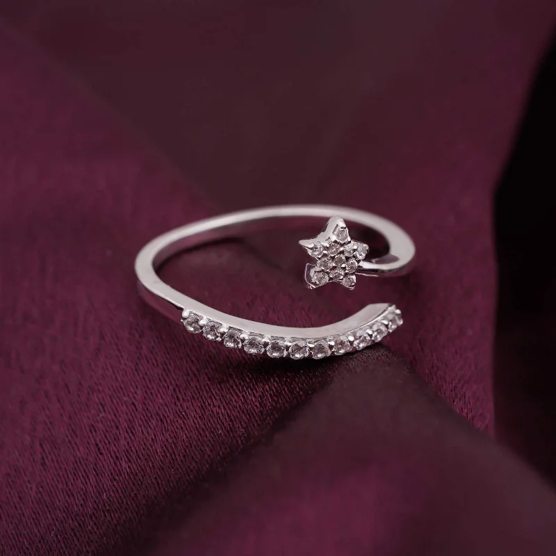 Custom Name Rings-Silver Shooting Star Ring