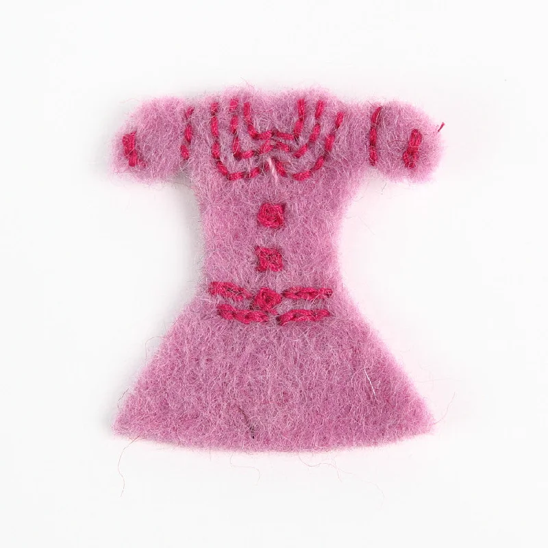 Fashionable Rhinestone Brooch-Amica Little Pink Felt Dress Brooch