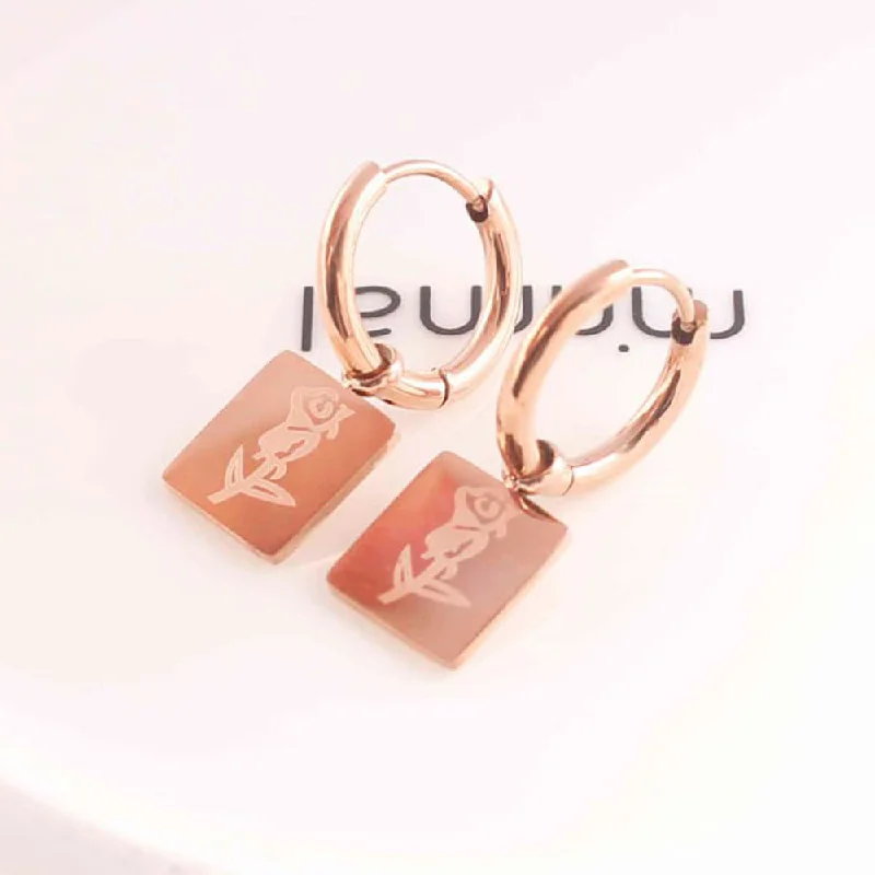 Large Hoop Earrings-Tarohi Jewels Rose Gold Plated Fancy Dangler Earrings