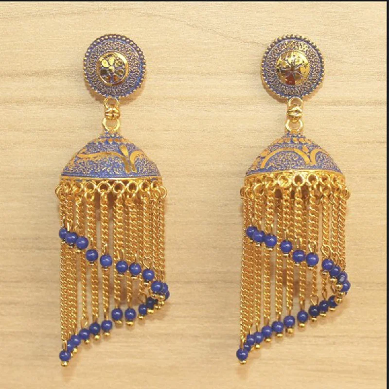 Unique Dangle Earrings-Darshana Jewels Gold Plated Jhumki Earrings