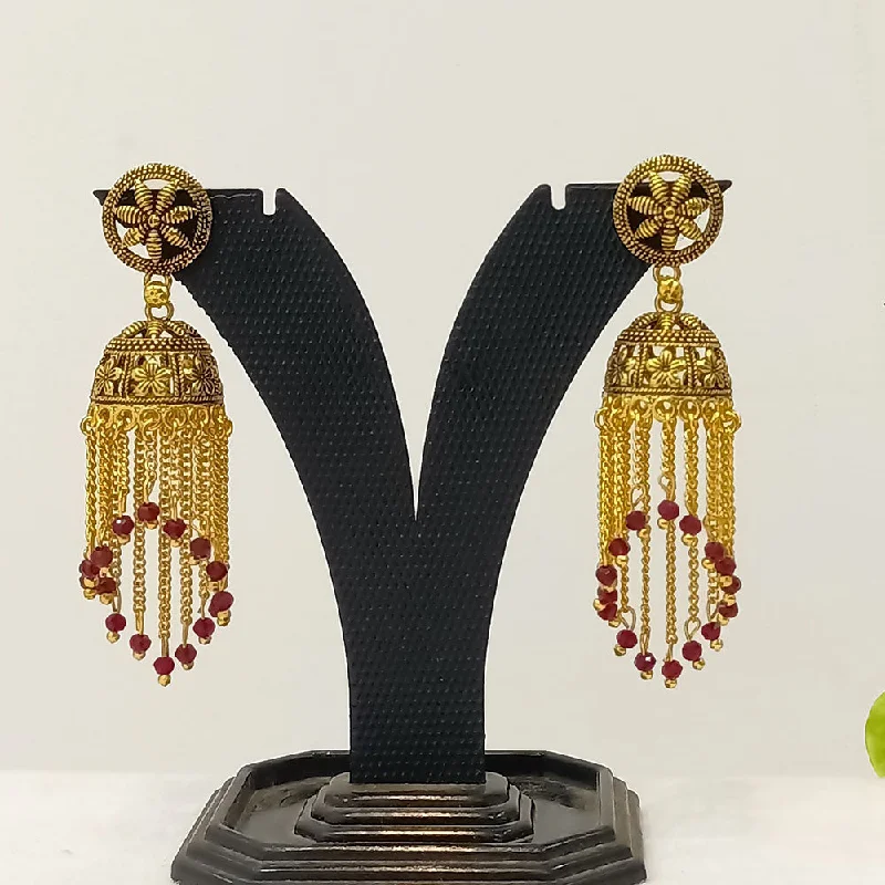 Bright Colored Earrings-Dariyalal Sales Gold Plated Jhumki Earrings