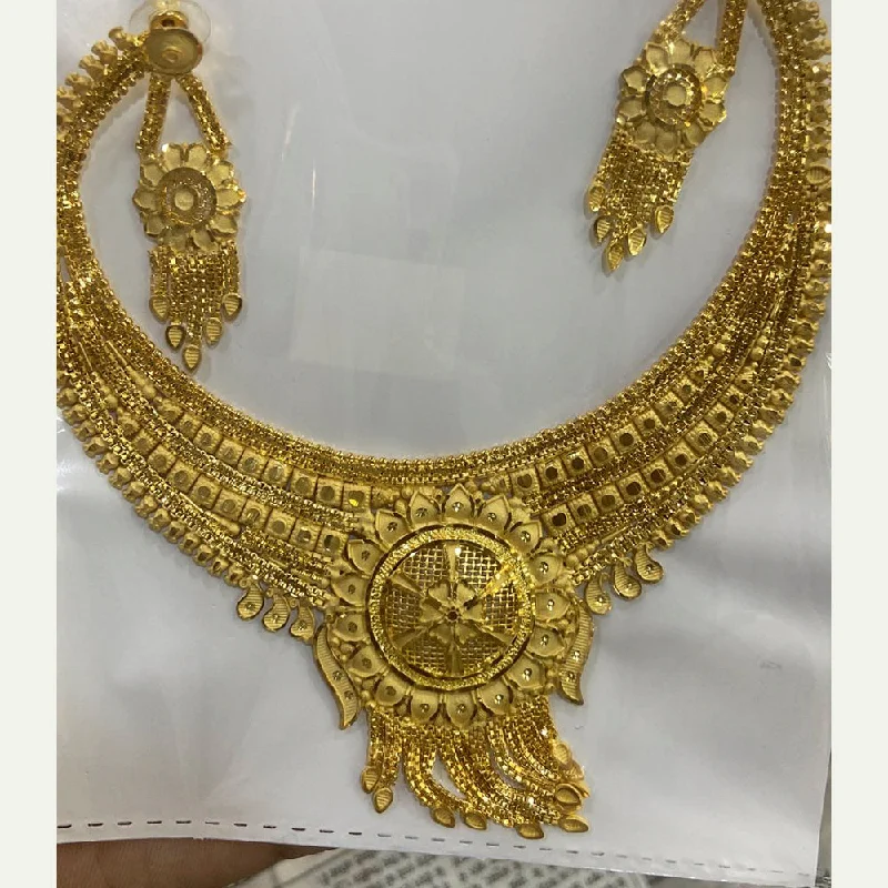 Chunky Gold Necklaces-The Jangid Arts Forming Gold Plated Necklace Set