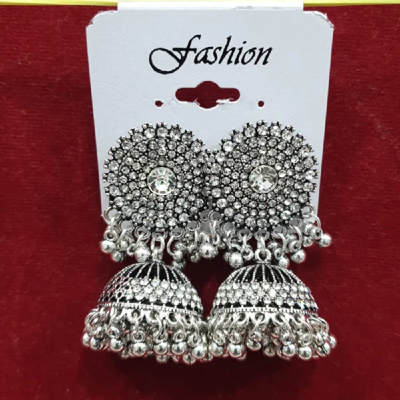 Eco-Friendly Earrings-Sofine Oxidised Plated Jhumki Earrings