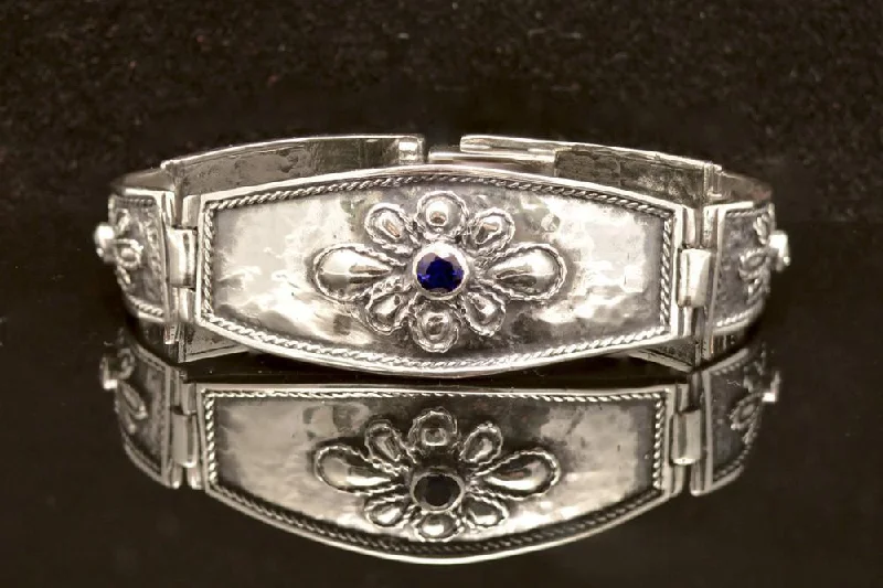 Custom Couple Bangles-Byzantine Bracelet in Sterling Silver with zircon (B-20)