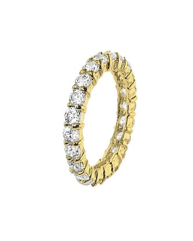 Vintage Silver Rings-Round Gold Eternity Band