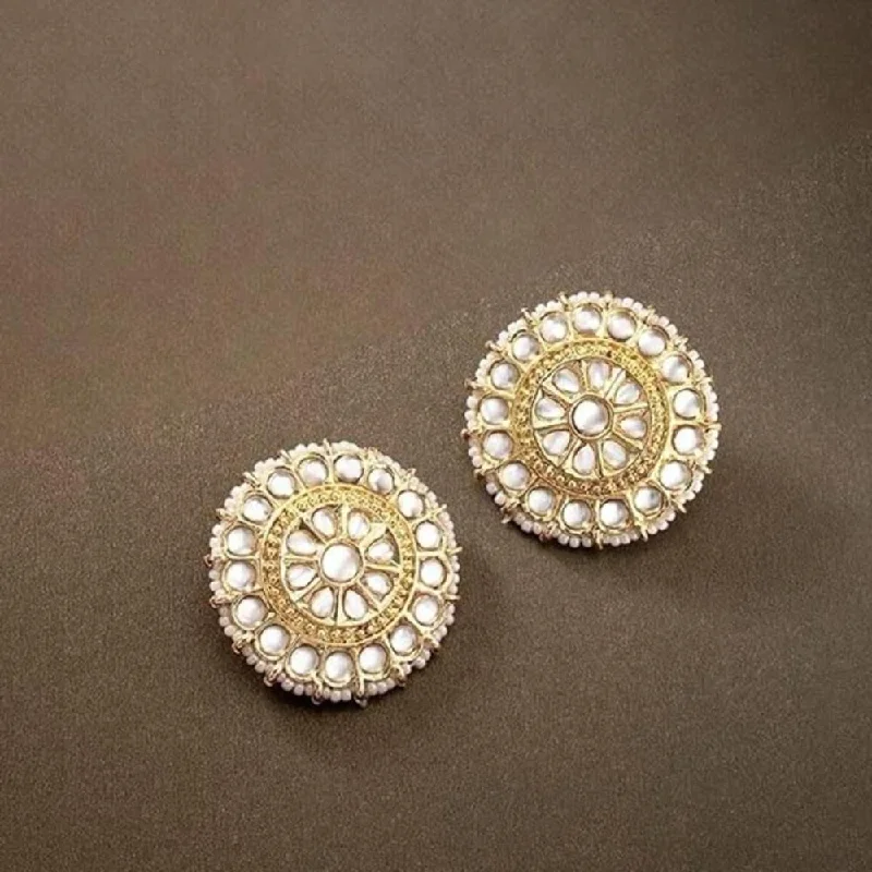 Cheap Fashion Earrings-Etnico Gold Plated Traditional Kundan & Pearl Studded Earrings For Women/Girls (E7210W)