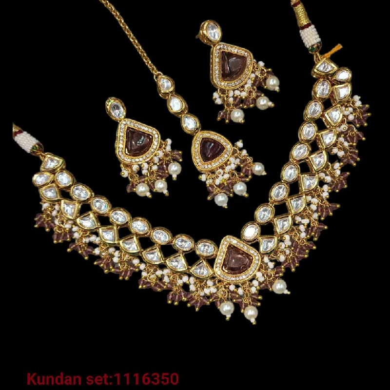 Personalized Infinity Necklaces-Padmawati Bangles Gold Plated Kundan & Beads Necklace Set