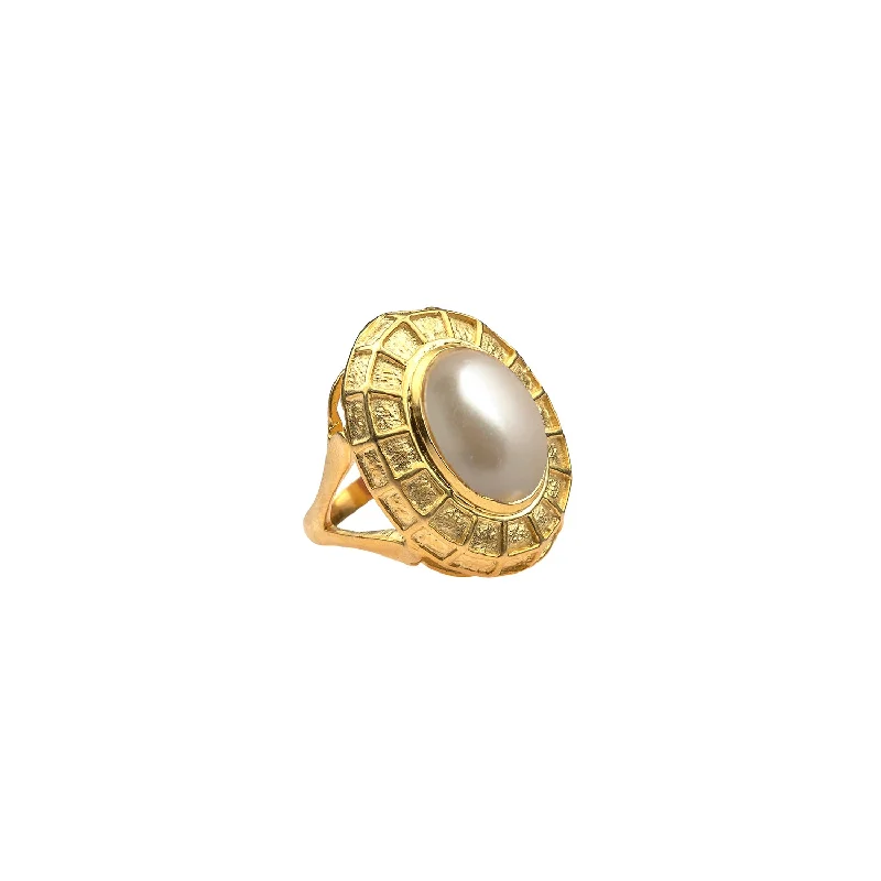 Simple Gold Rings for Women-Heather Ring Pearl