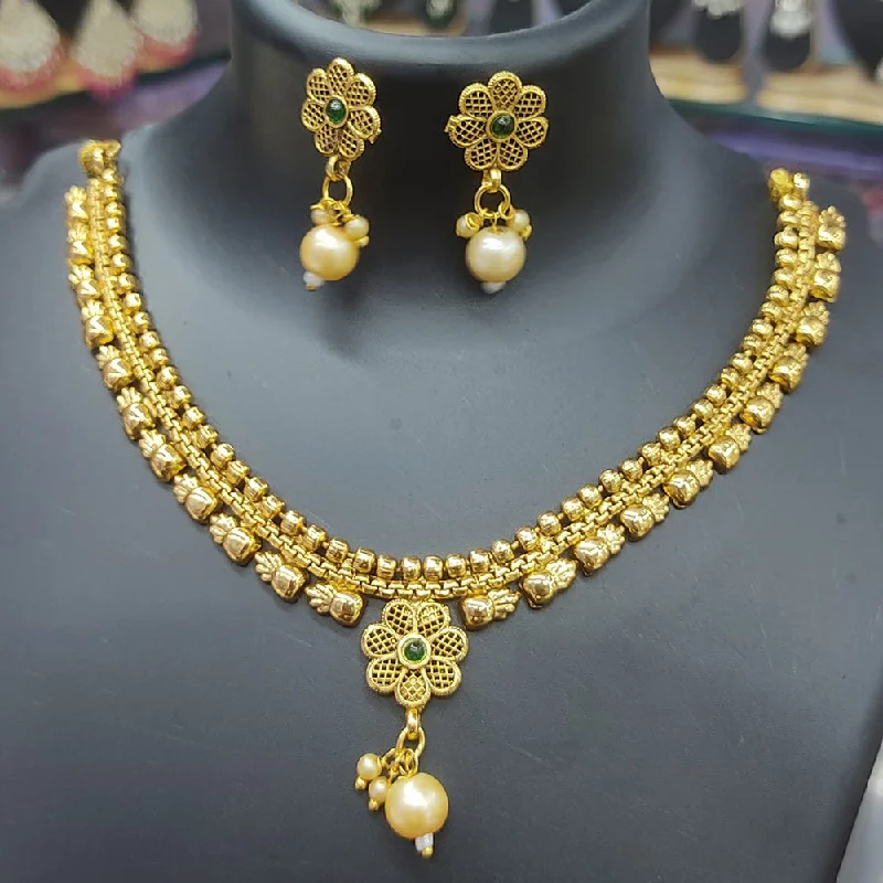 Unique Infinity Necklaces-Vaishnavi Fashion Impex Gold Plated Necklace Set