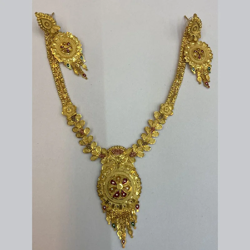 Chunky Chain Necklaces-The Jangid Arts Gold Plated Necklace Set