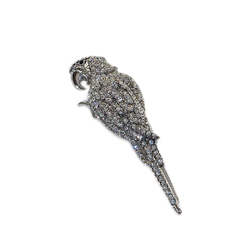 Vintage Diamond Brooch-Sparkling Diamante Parrot Brooch