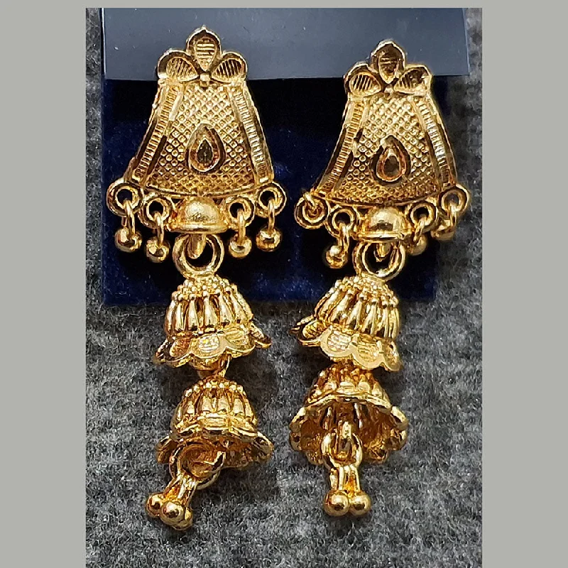 Bright Colored Earrings-Martina Jewels Gold Plated Jhumki Earrings