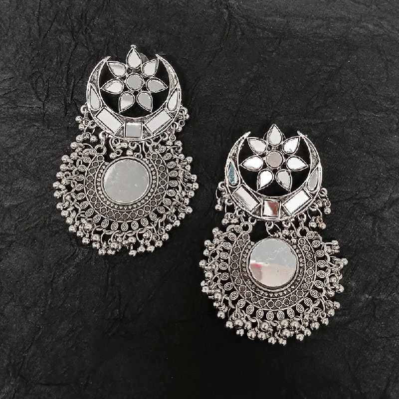 Designer Crystal Earrings-Darshana Jewels Oxidised Plated Dangler Earrings