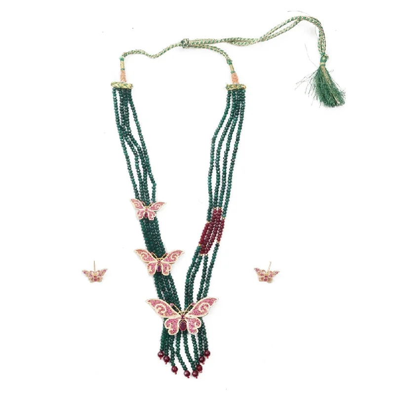 Green Turquoise Necklaces-Odette Multi-Color Princely Necklace Set