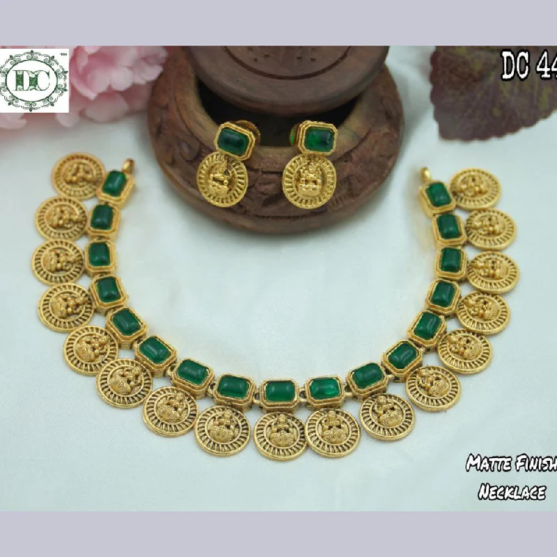 Crystal Flower Necklaces-Diksha Collection Gold Plated Necklace Set