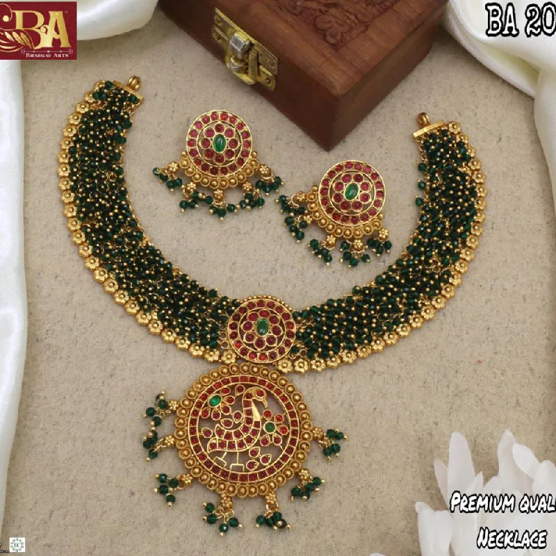 Sparkling Crystal Necklaces-Bhargav Arts Gold Plated Necklace Set