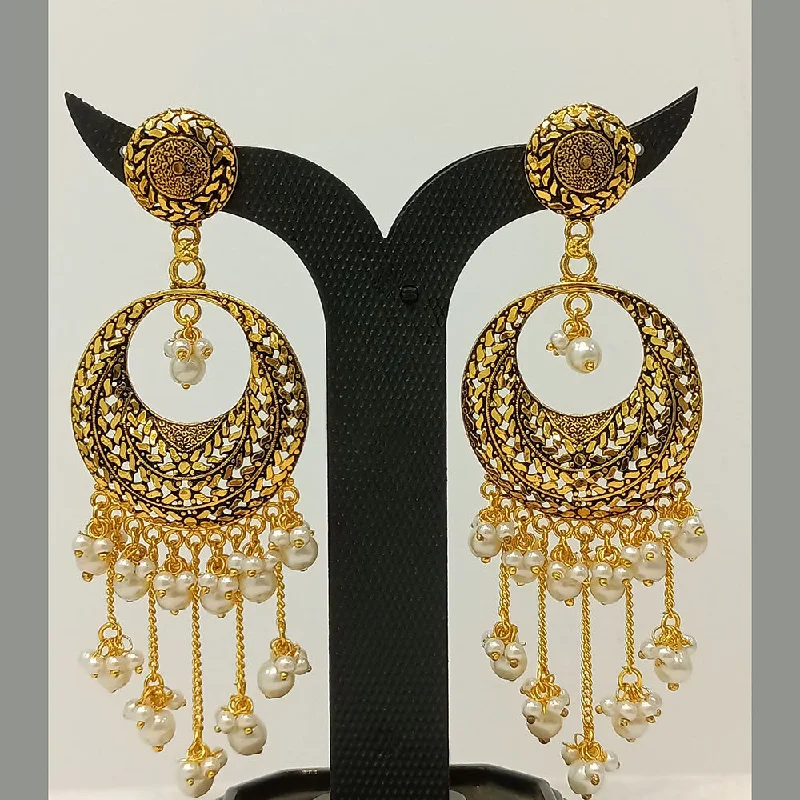 Lightweight Gold Earrings-Dariyalal Sales Gold Plated Dangler Earrings