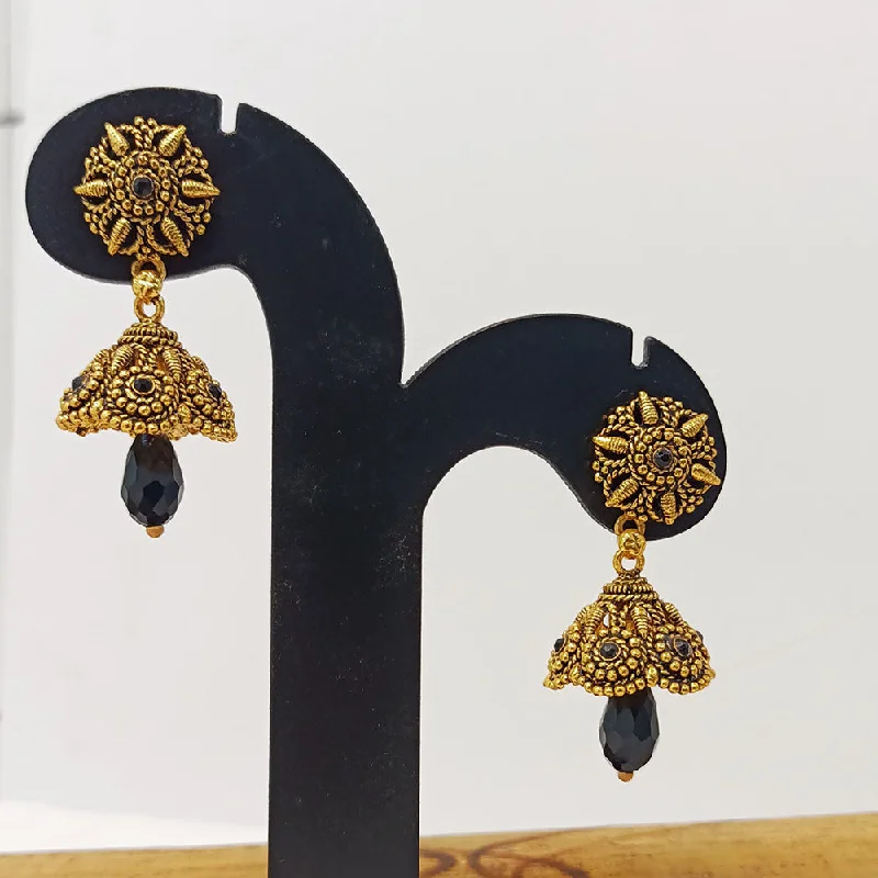 Crystal Stud Earrings-Dariyalal Sales Gold Plated Jhumki Earrings