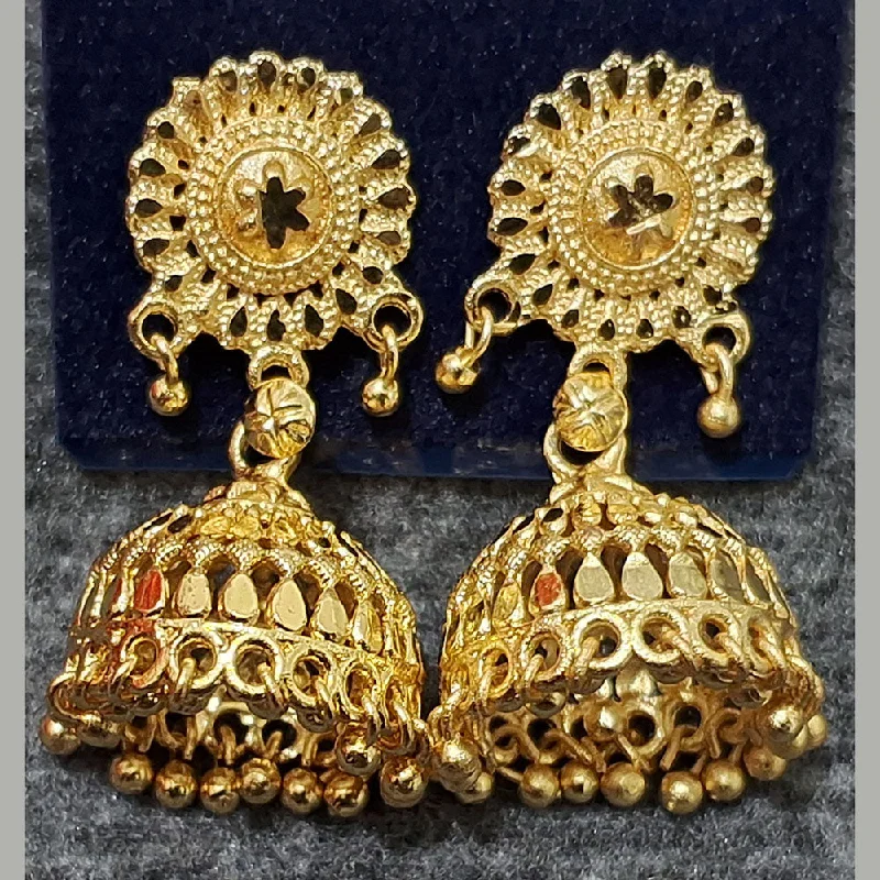 Colorful Stone Earrings-Martina Jewels Gold Plated Jhumki Earrings